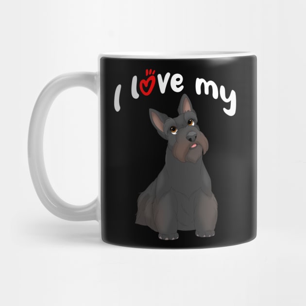 I Love My Black Scottish Terrier Dog by millersye